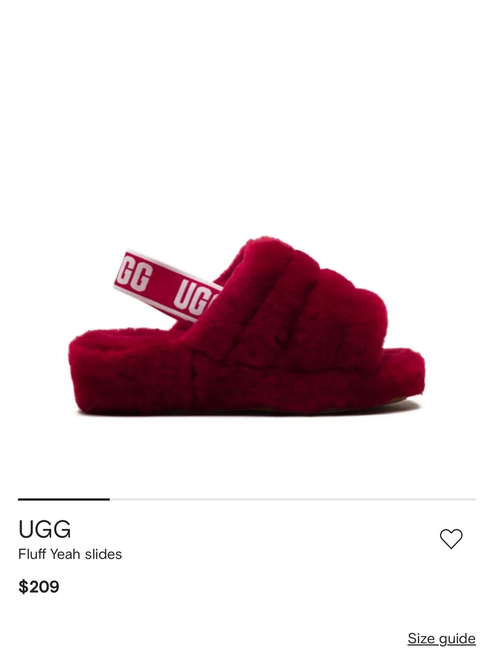 UGG Kids Fluff Yeah Slide - Deep Red